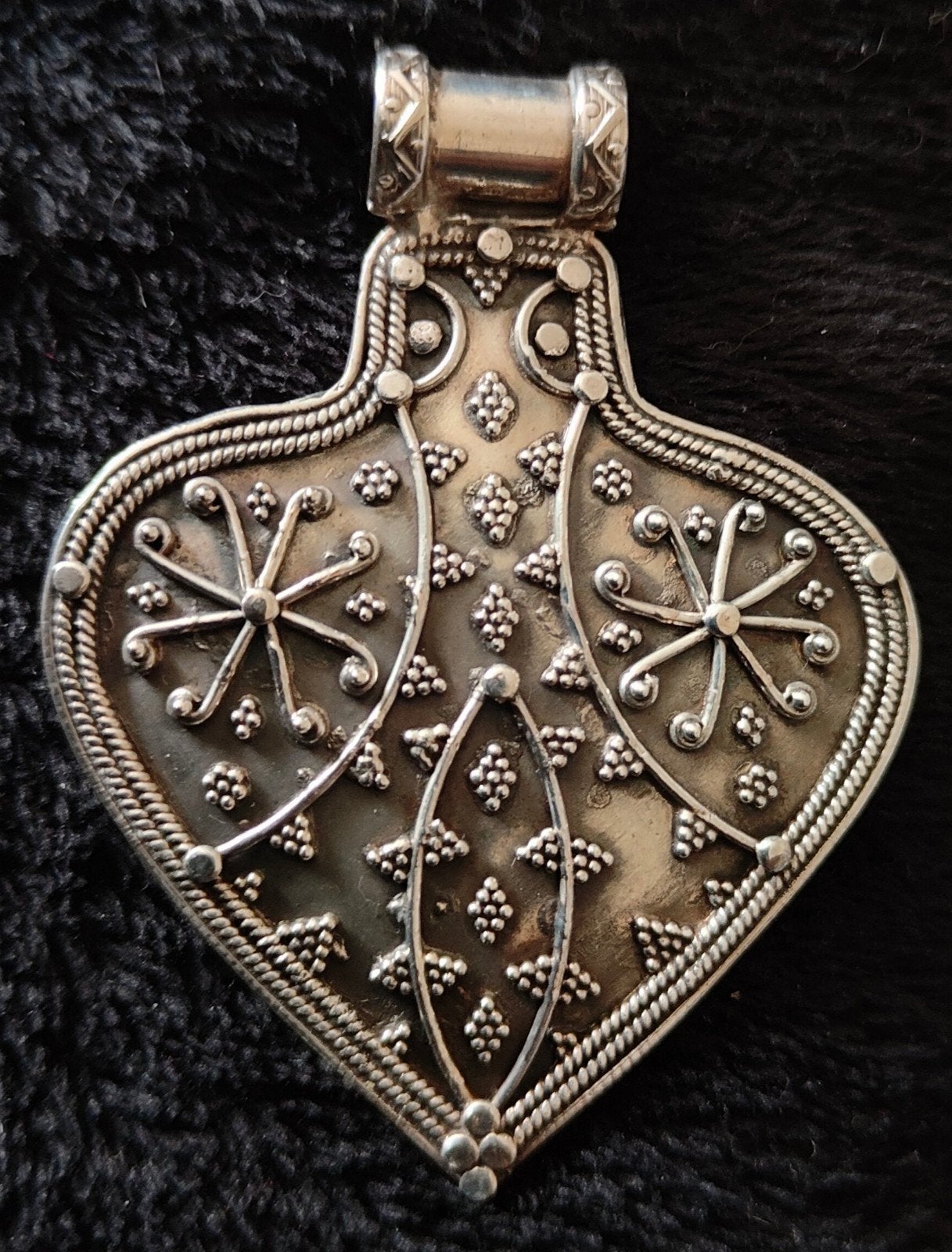 zilveren "Paan"-vormige hanger uit India, Ophalen of Verzenden, Zo goed als nieuw, Zilver, Zilver