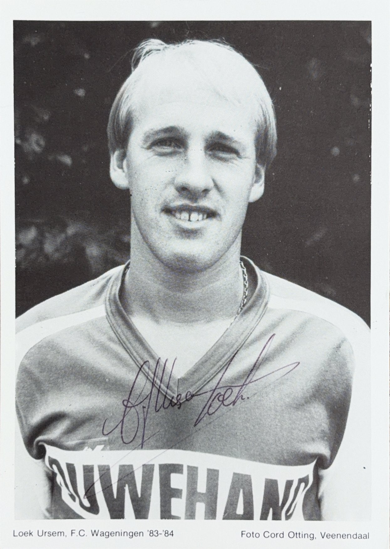 Spelerskaart Loek Ursum - FC Wageningen - seizoen 1983/1984, Verzenden, Zo goed als nieuw, AZ, Spelerskaart