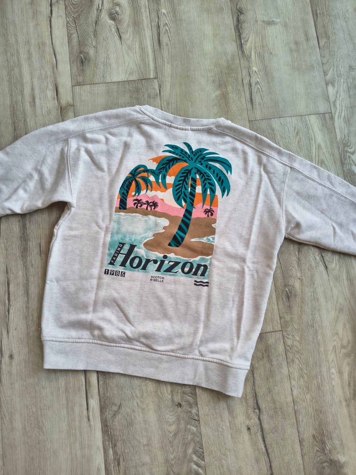 Prachtige ecru trui met palmboom, surf sweater Scotch Soda., Meisje, Onb, Trui of Vest, Ophalen of Verzenden