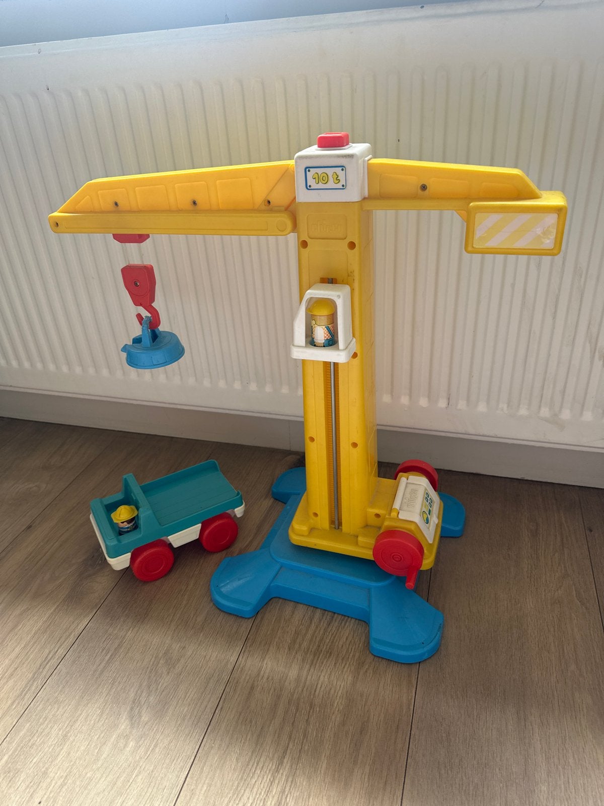 Vintage Chicco Kraan met Vrachtwagen en Figuren, Ophalen of Verzenden, Gebruikt