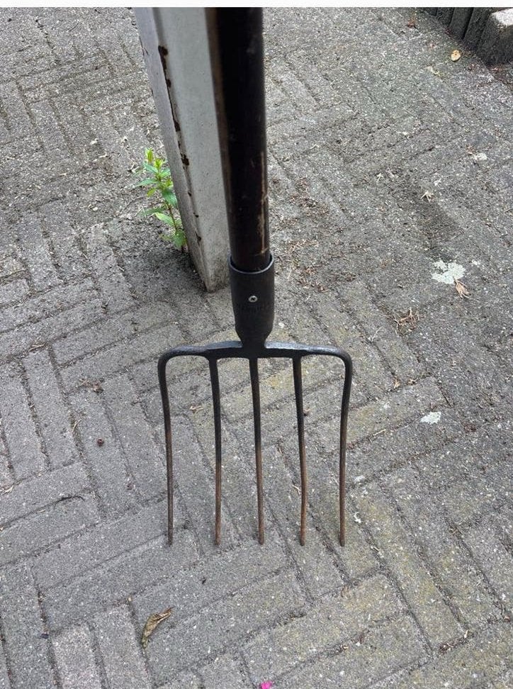 Robuuste tuinvork/ riek, Tuin en Terras, Ophalen, Gebruikt