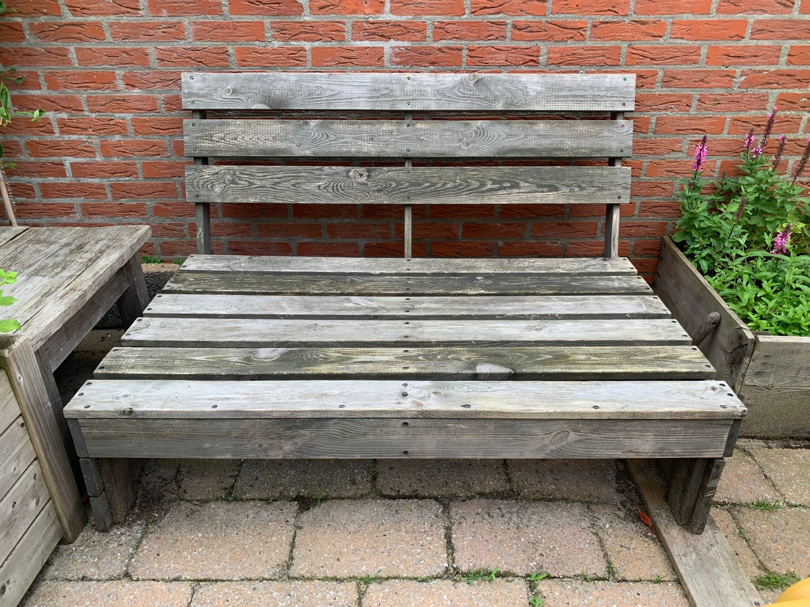 2 palletbankjes van Leen Bakker met kussenset, Ophalen, Gebruikt, Hout