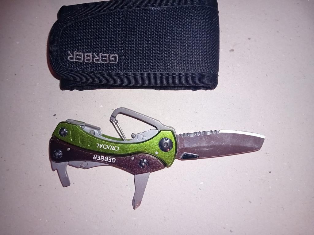 Gerber Multitool Crucial Tool 9-delig - Groen, Ophalen of Verzenden, Gebruikt