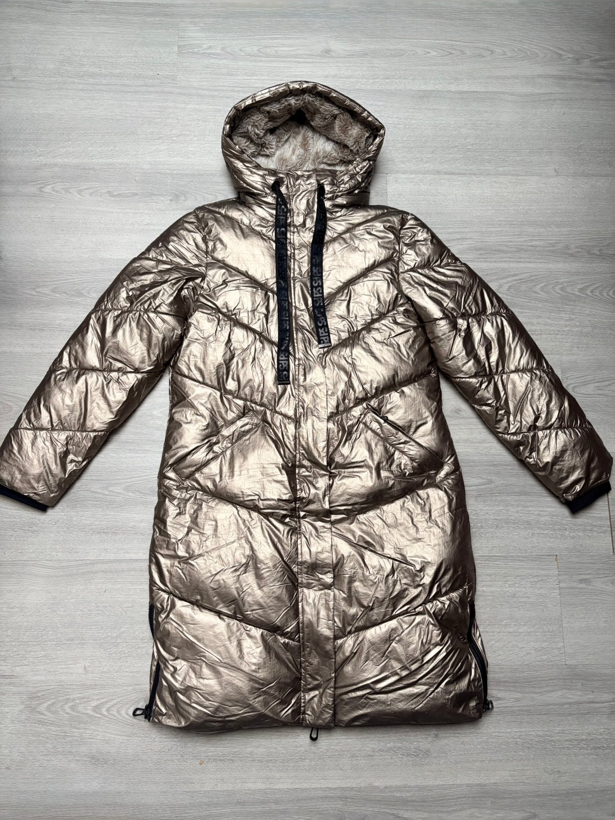 Winterjas Lang Brons Pescara, Ophalen of Verzenden, Gedragen, Maat 38/40 (M), Bruin
