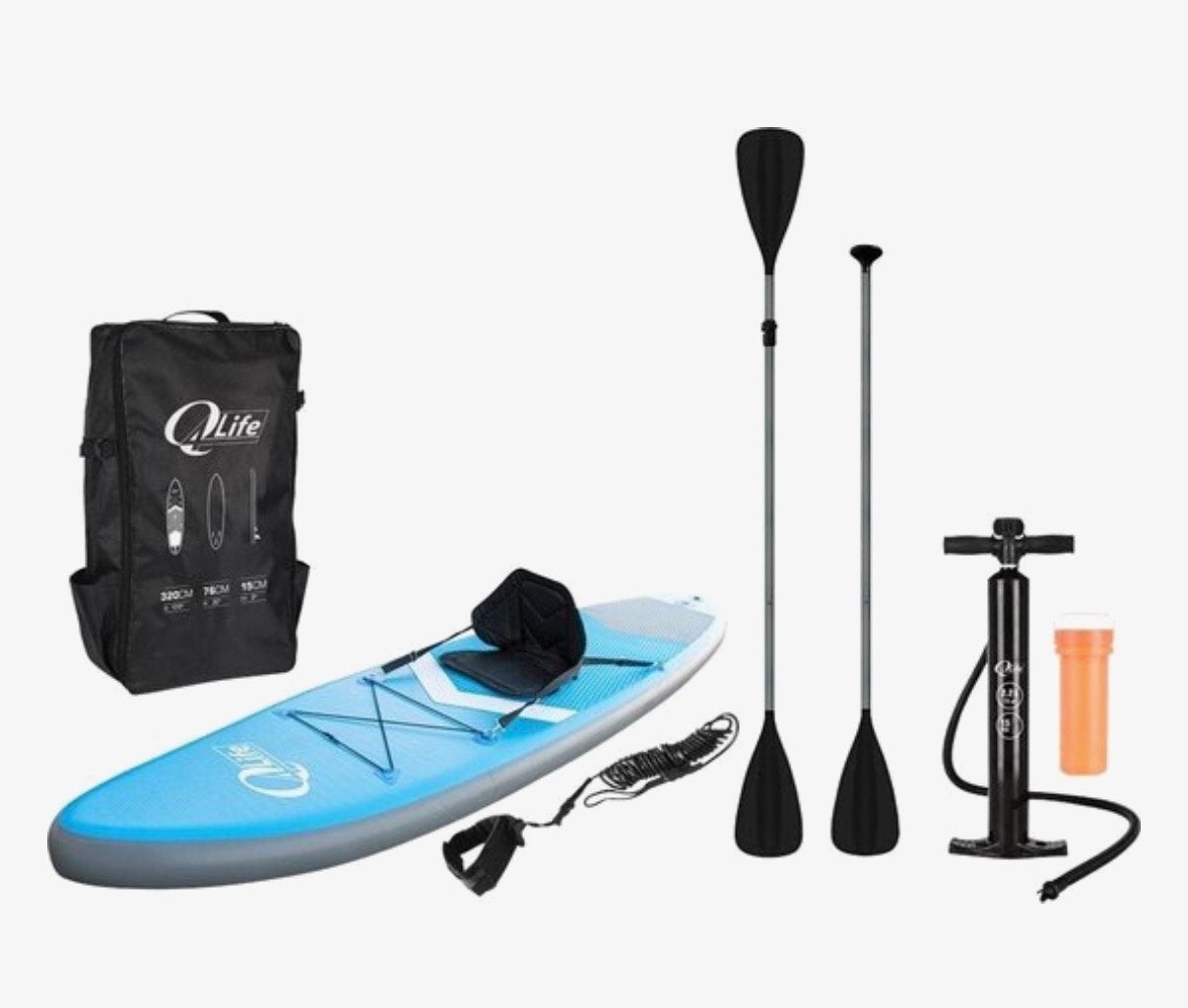 QLife SUP Board Set - Compleet met Peddel, Pomp en Tas, Ophalen, Zo goed als nieuw, SUP-boards