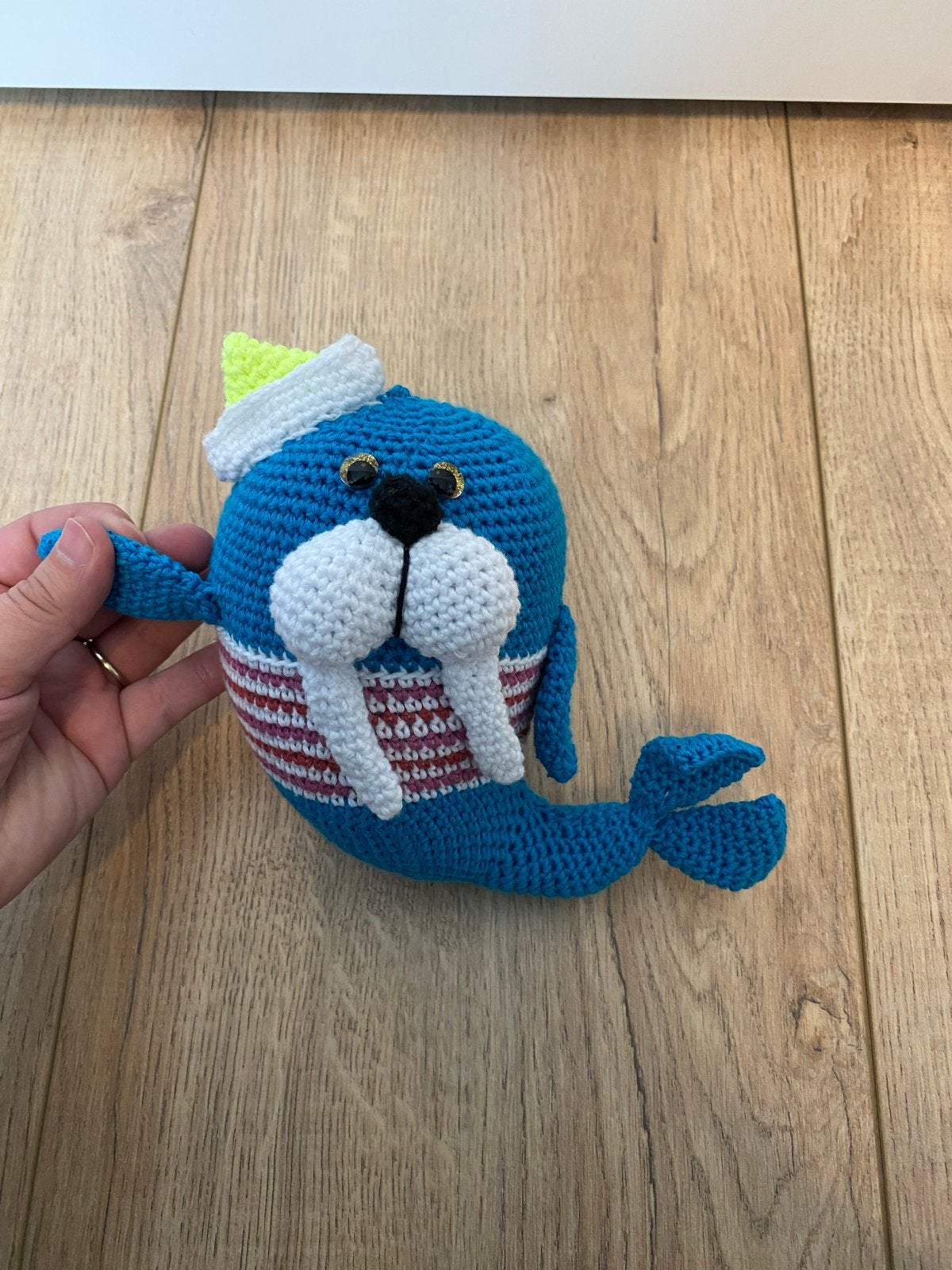 Gehaakte Walrus Knuffel - Handgemaakt en Uniek, Overige merken, Overige typen, Blauw, Nieuw