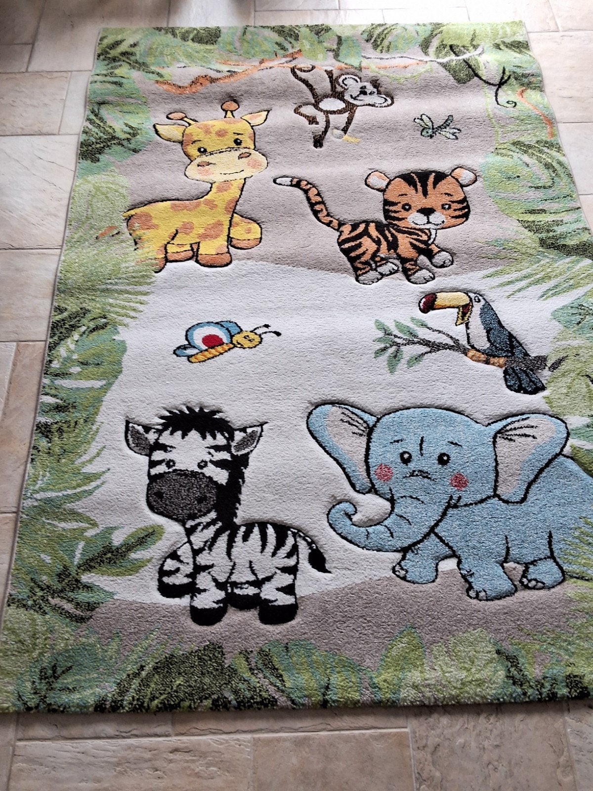 Paco Home Diamond Kinderkleed Jungle Dieren 160x230 cm, Ophalen, Jungle, Dieren, Speels, 150 tot 200 cm, 200 cm of meer