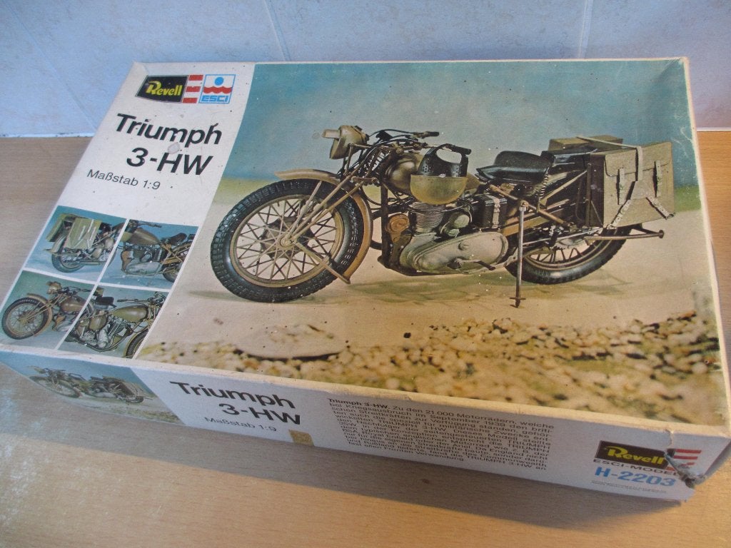 revell oud model Triumph 3-HW maat 1:9 vintage Legermotor, Gebruikt, Revell, Ophalen of Verzenden, Groter dan 1:32