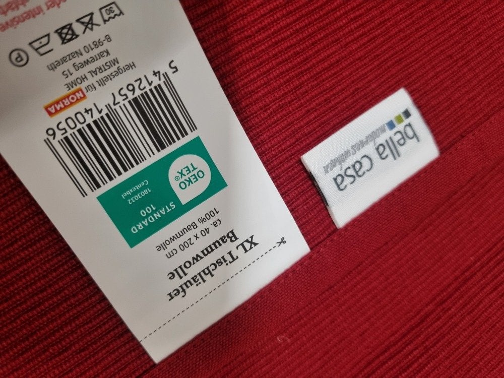 tafelloper rood geribbeld katoen, Ophalen of Verzenden, 'T Olde Gre-j, Info@toldegrej.nl, Endepoelstraat 20f Didam