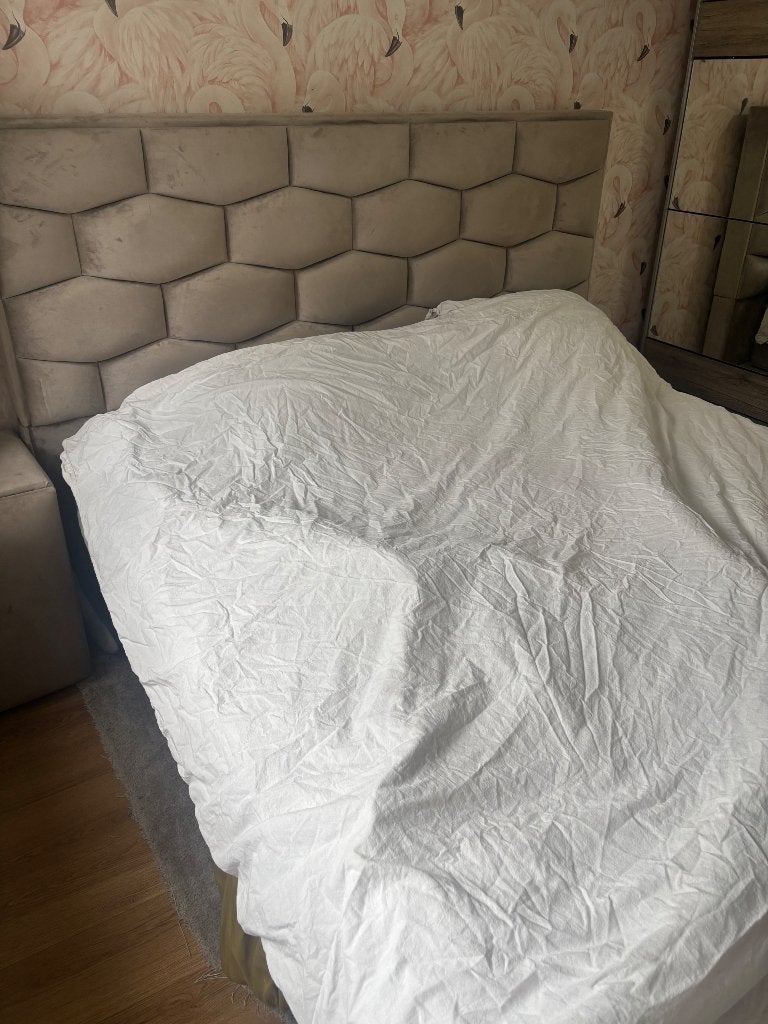 Bed, Ophalen, 210 cm, Overige maten, Crème