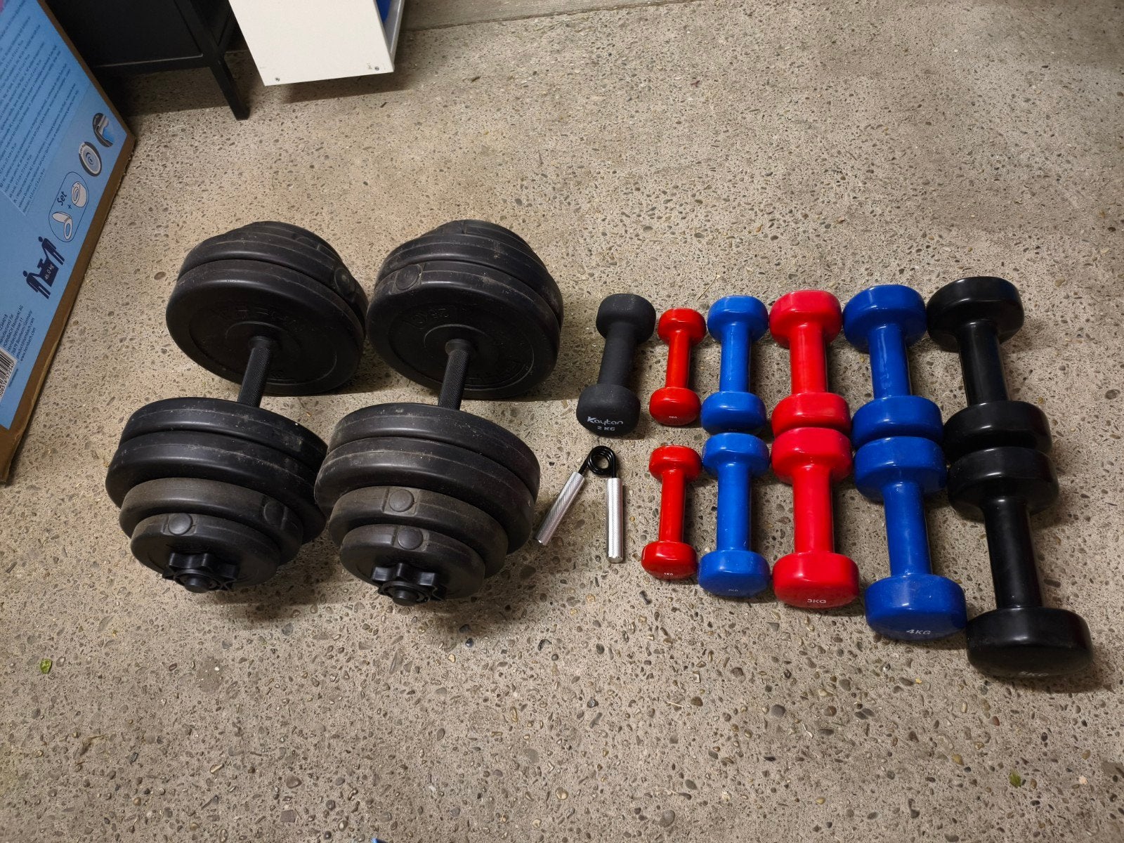 Dumbbell set met diverse gewichten, Ophalen, Gebruikt, Rug, Dumbbell