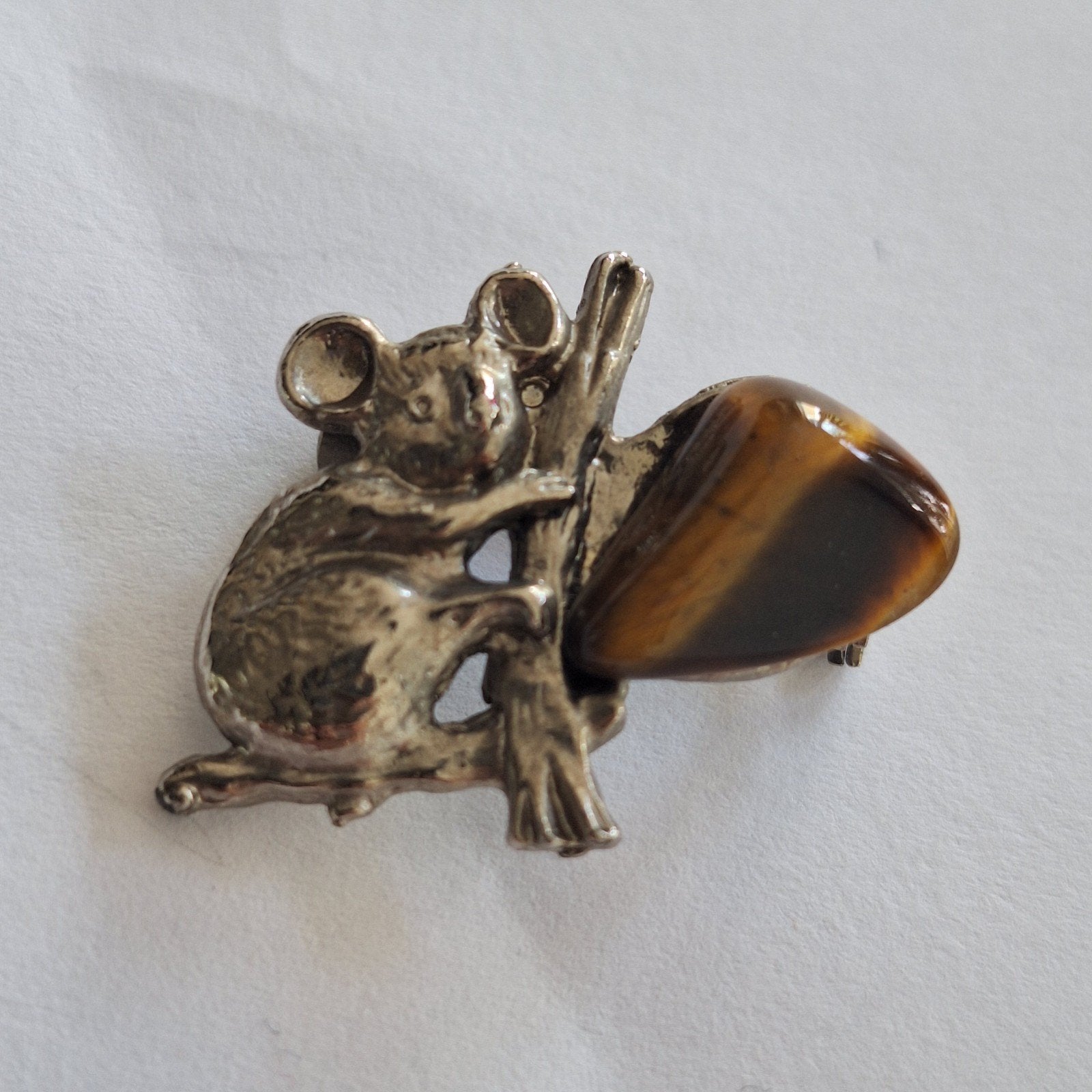 Vintage broche koala beer Australia steen, Ophalen of Verzenden, Zo goed als nieuw, Minder dan 4 cm, Overige materialen