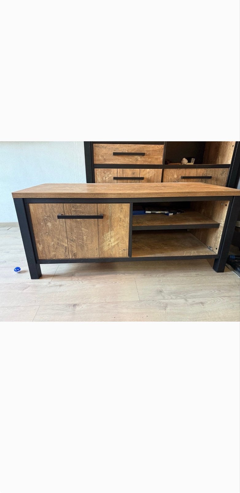 Stoere TV-meubel/dressoir met industriële look, Ophalen, Gebruikt, 100 tot 150 cm, Minder dan 100 cm