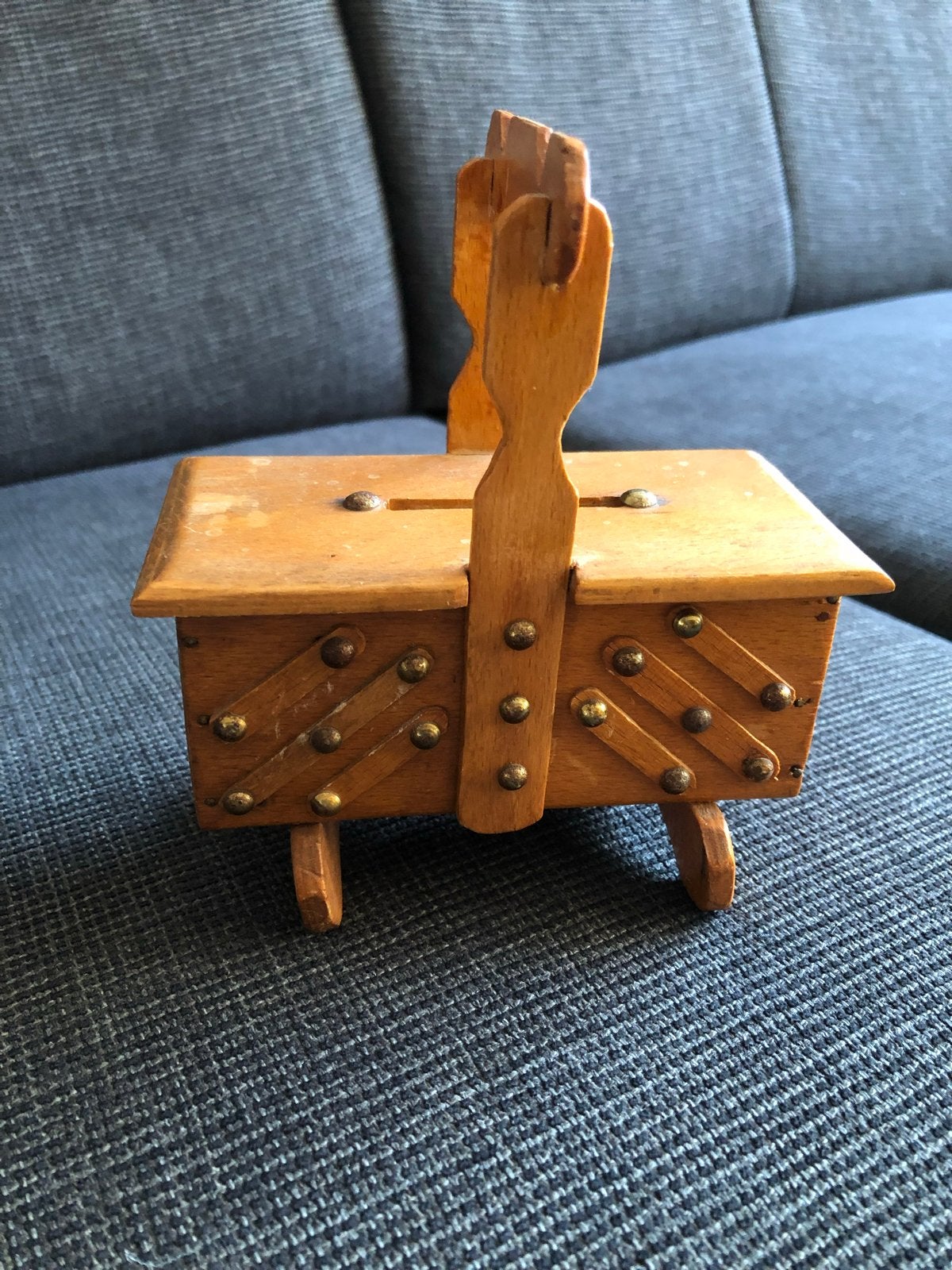 Vintage Houten spaarpotje, Ophalen of Verzenden