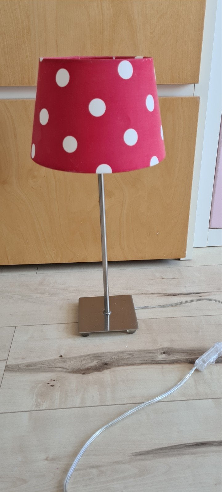 Leuke kinderlamp rood met witte stippen, Ophalen of Verzenden, Gebruikt, Lamp