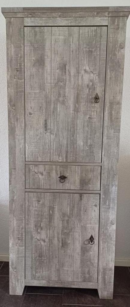 Grijze lamulux meubelset: hoge kast, tv meubel, 2x tafel, Huis en Inrichting, Complete inboedels, Ophalen