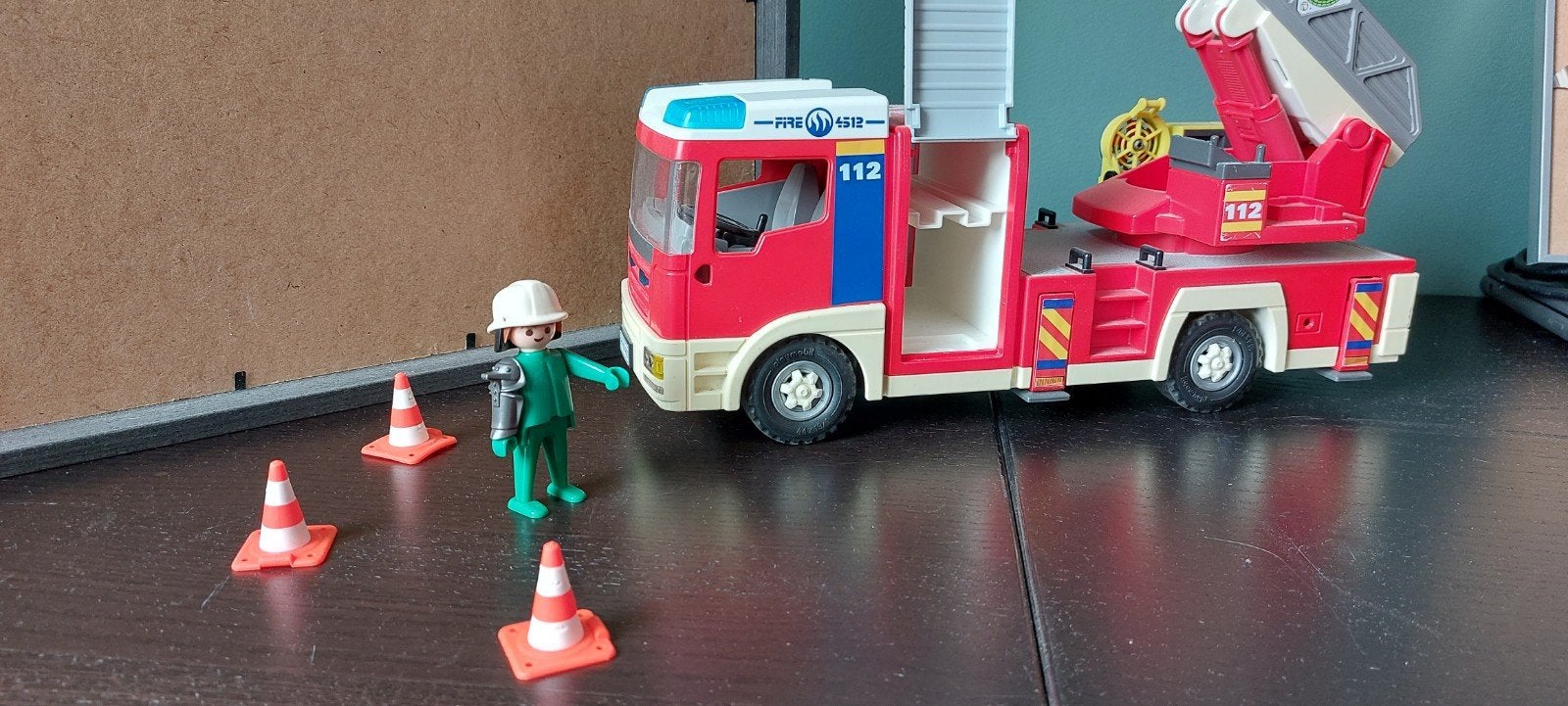 playmobiel brandweer auto met twee poppetjes, Ophalen, Gebruikt, Losse onderdelen, Voertuig