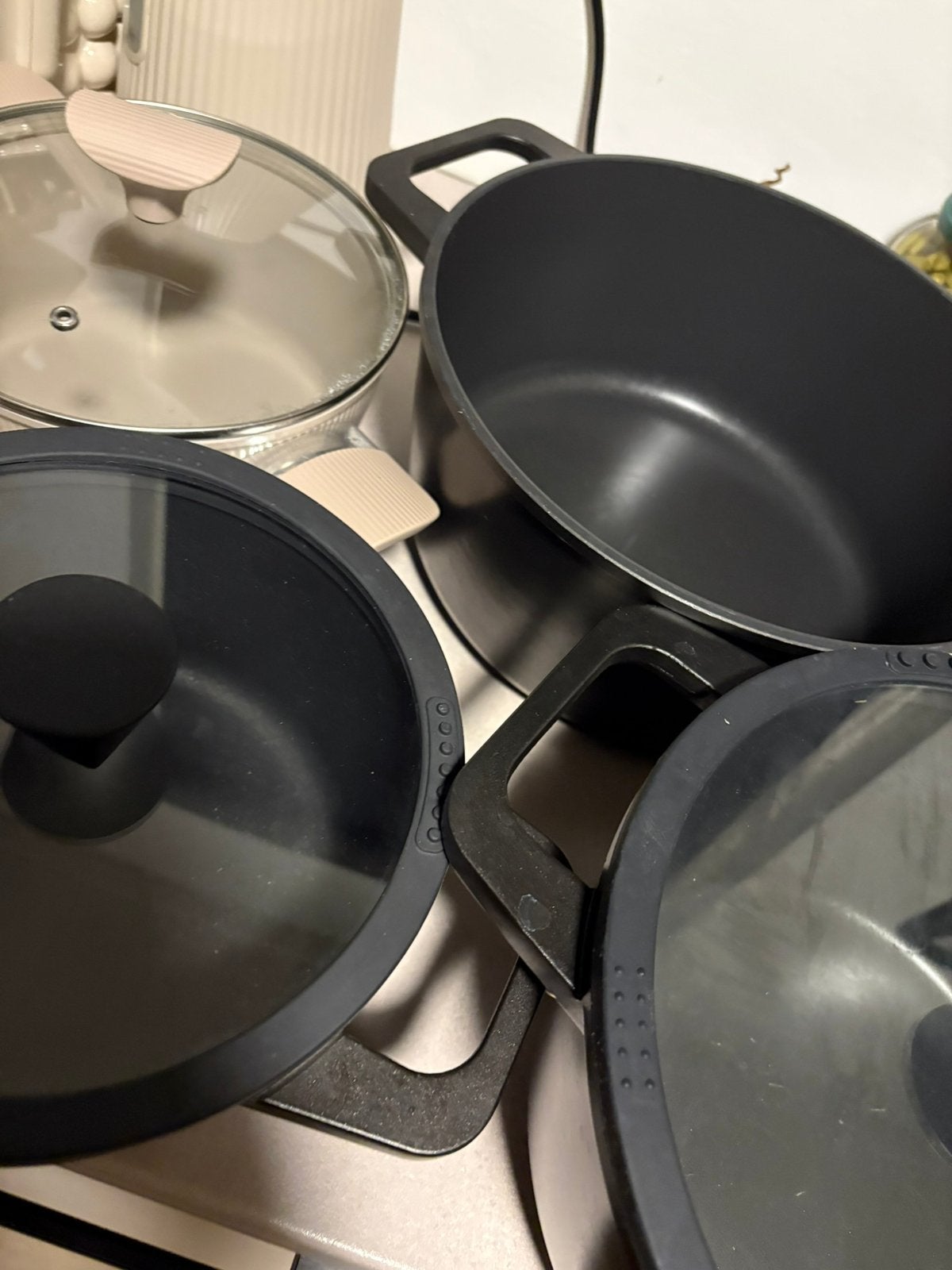 Kookpannen, Huis en Inrichting, Keuken | Potten en Pannen, Gietijzer, Pannenset, Ophalen of Verzenden, Zo goed als nieuw