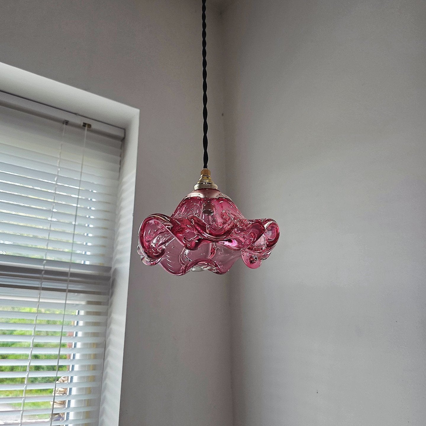 Vintage Murano glazen hanglamp., Huis en Inrichting, Ophalen of Verzenden