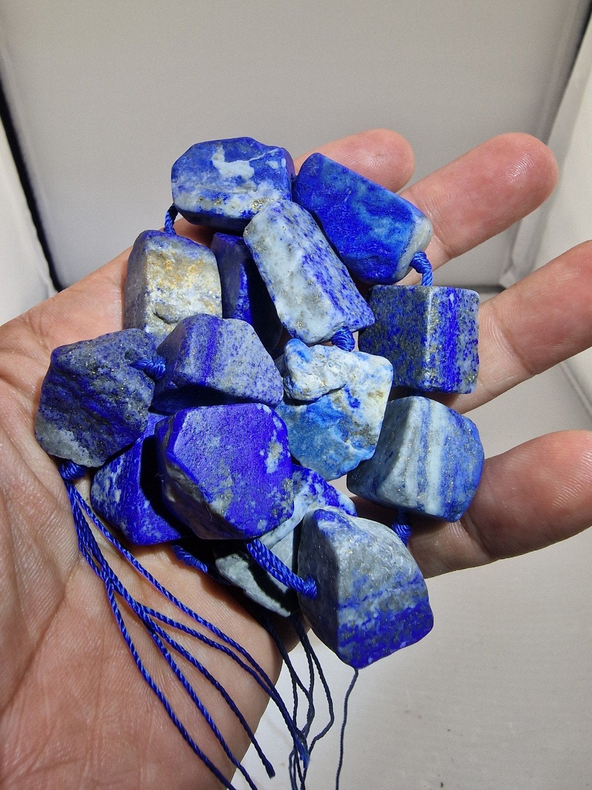 Lapis Lazuli Ketting - Ruwe Kralen - 40cm - 213 gram, Blauw, Nieuw, Ophalen of Verzenden, Steen of Mineraal