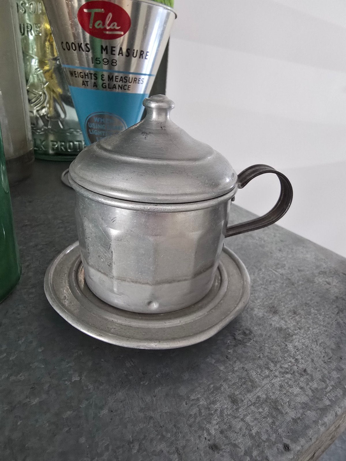 Anriek Individueel aluminium koffiezetapparaat koffiedripper, Antiek en Kunst, Ophalen of Verzenden
