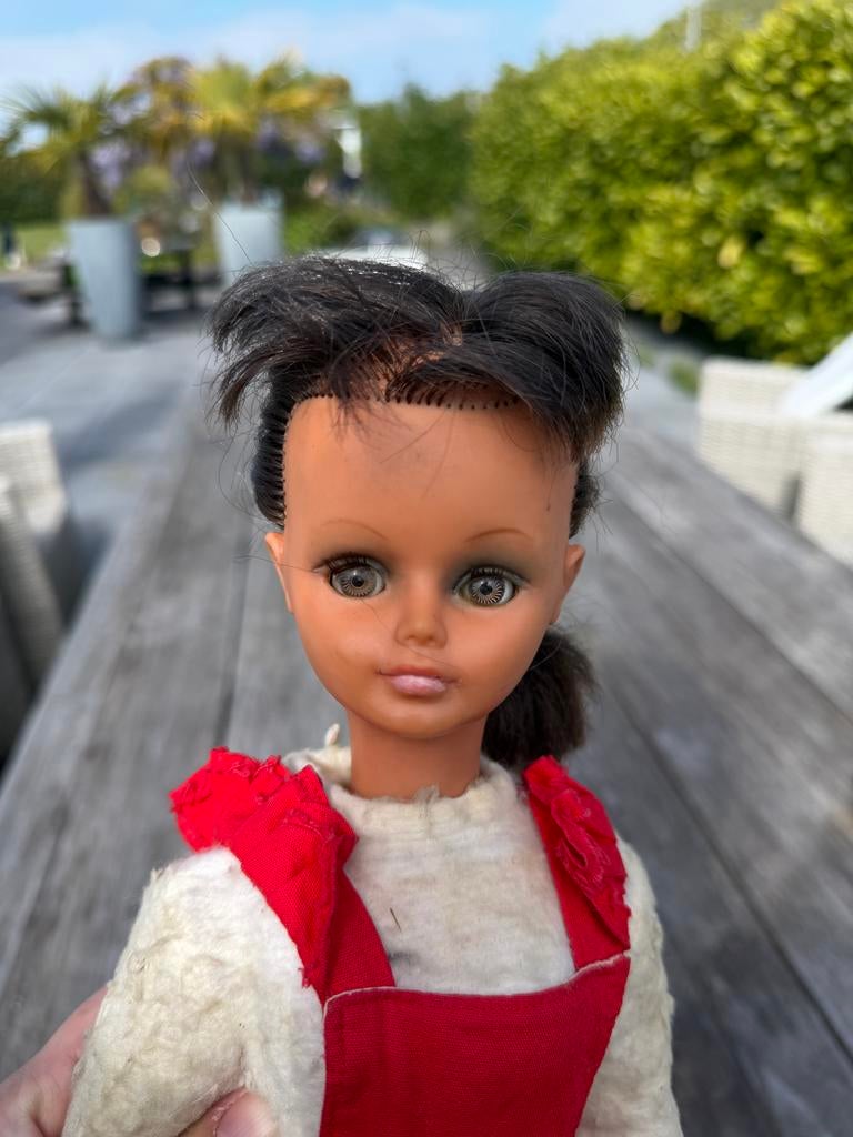 Vintage Cathie Bella pop 52 cm - Jaren 70/80 - Opknapper, Ophalen, Gebruikt, Overige typen