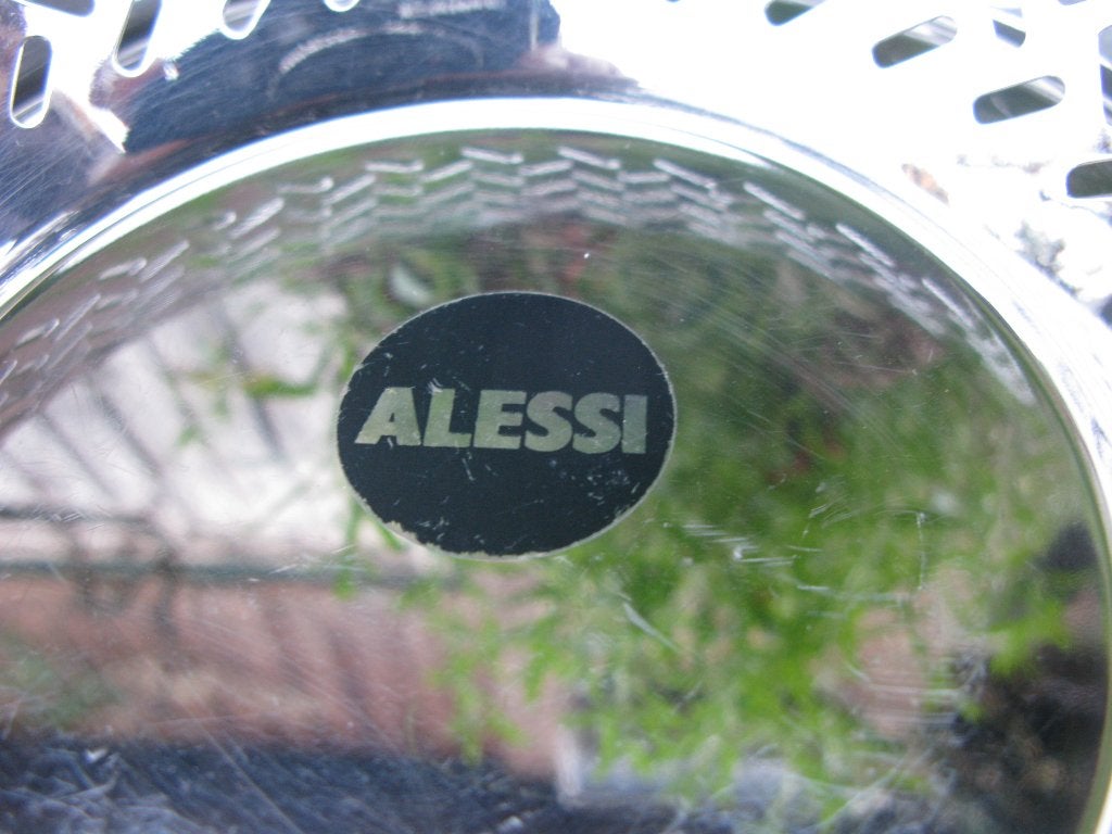 ALESSI SOTTSASS 2x BROODMAND/FRUITSCHAAL RVS, Gebruikt, Zilver, Ophalen of Verzenden, Metaal