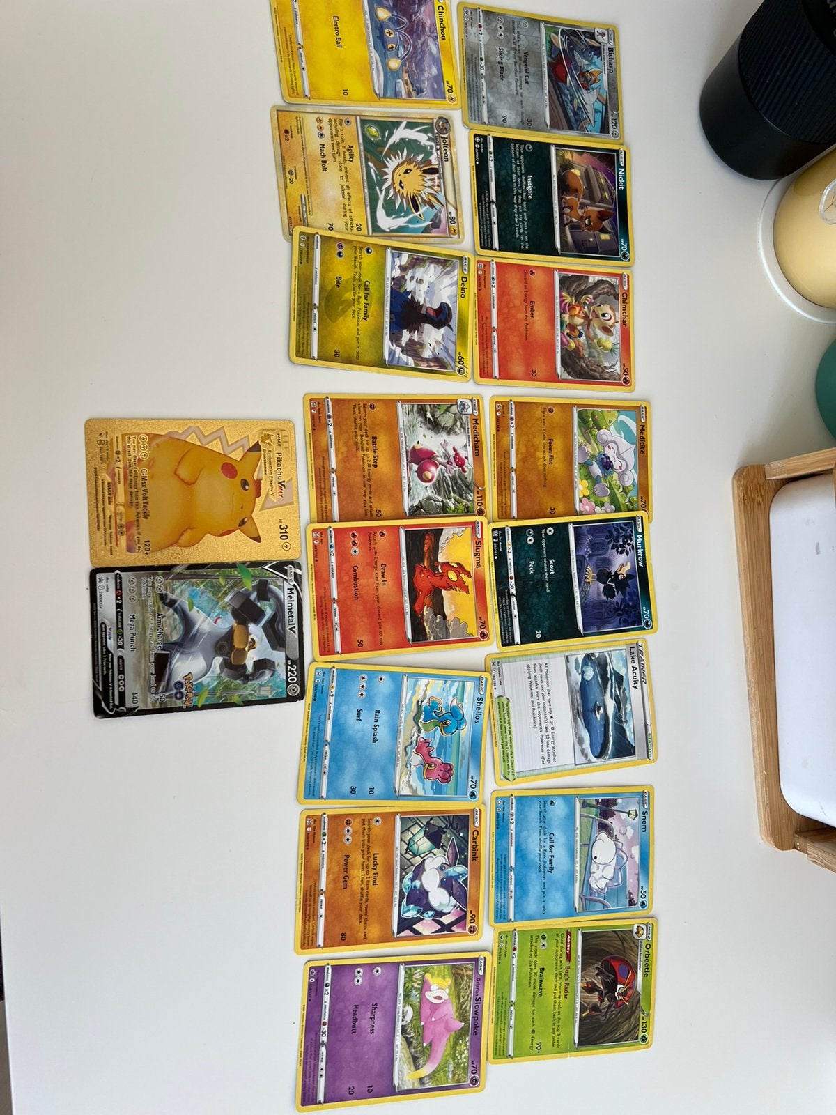 Pokemon kaarten (18)stuks, Ophalen, Zo goed als nieuw, Meerdere kaarten