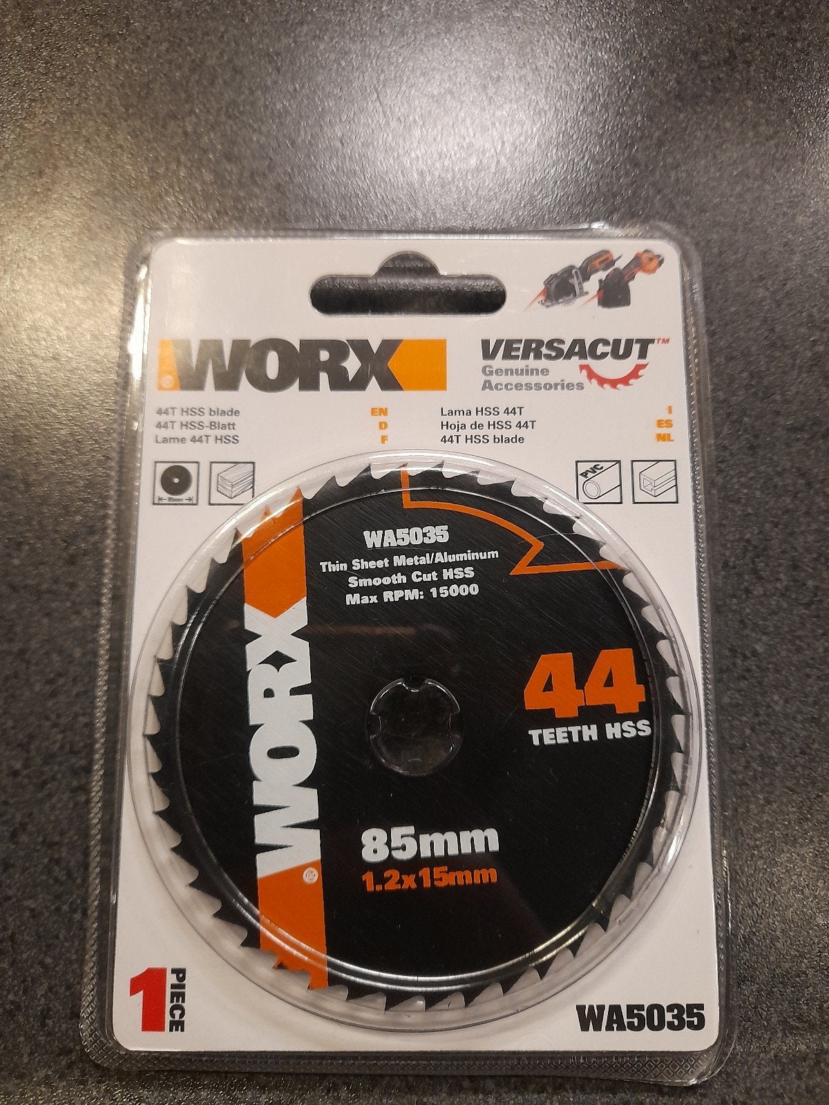 Worx WA5035 HSS Zaagblad 85mm 44T voor Metaal/Aluminium, Ophalen of Verzenden, Nieuw, Cirkelzaag, Worx