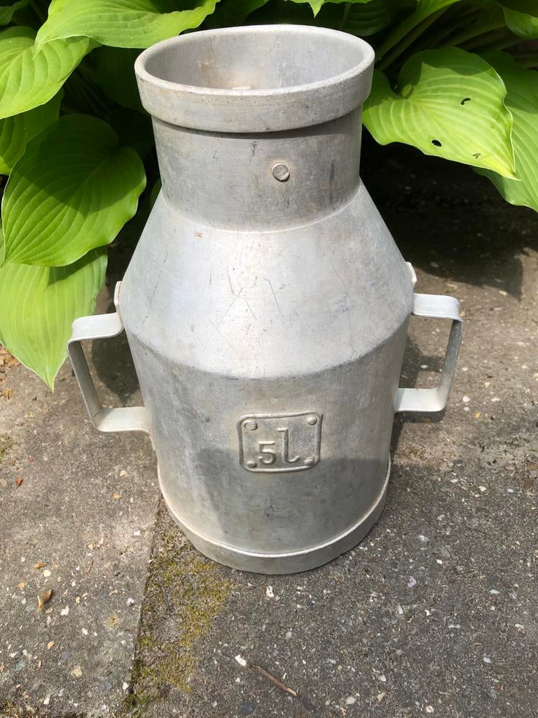 Kleine zinken melkbus 5 liter - 32cm hoog, Ophalen of Verzenden