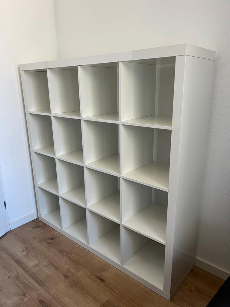 IKEA Kallax kast hoogglans wit, Huis en Inrichting, Kasten | Boekenkasten, Ophalen, Gebruikt, 150 tot 200 cm, 25 tot 50 cm
