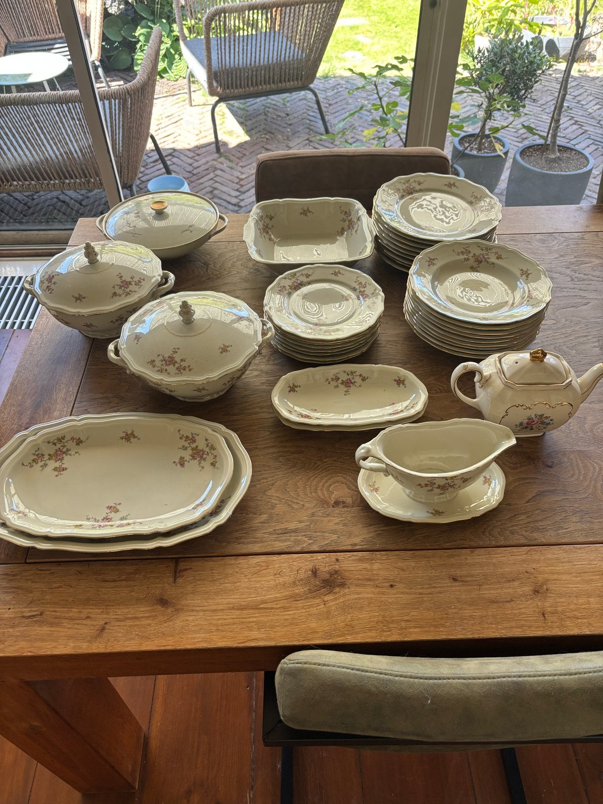 Vintage Johann Haviland Bavaria Porseleinen Servies Set, Ophalen