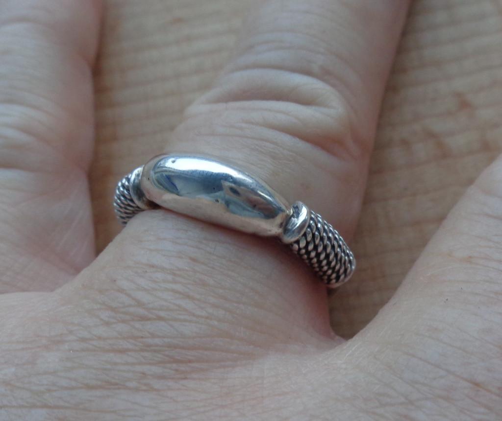 zilveren Bali ring [1035], Ophalen of Verzenden, Zo goed als nieuw, 17 tot 18, Dame