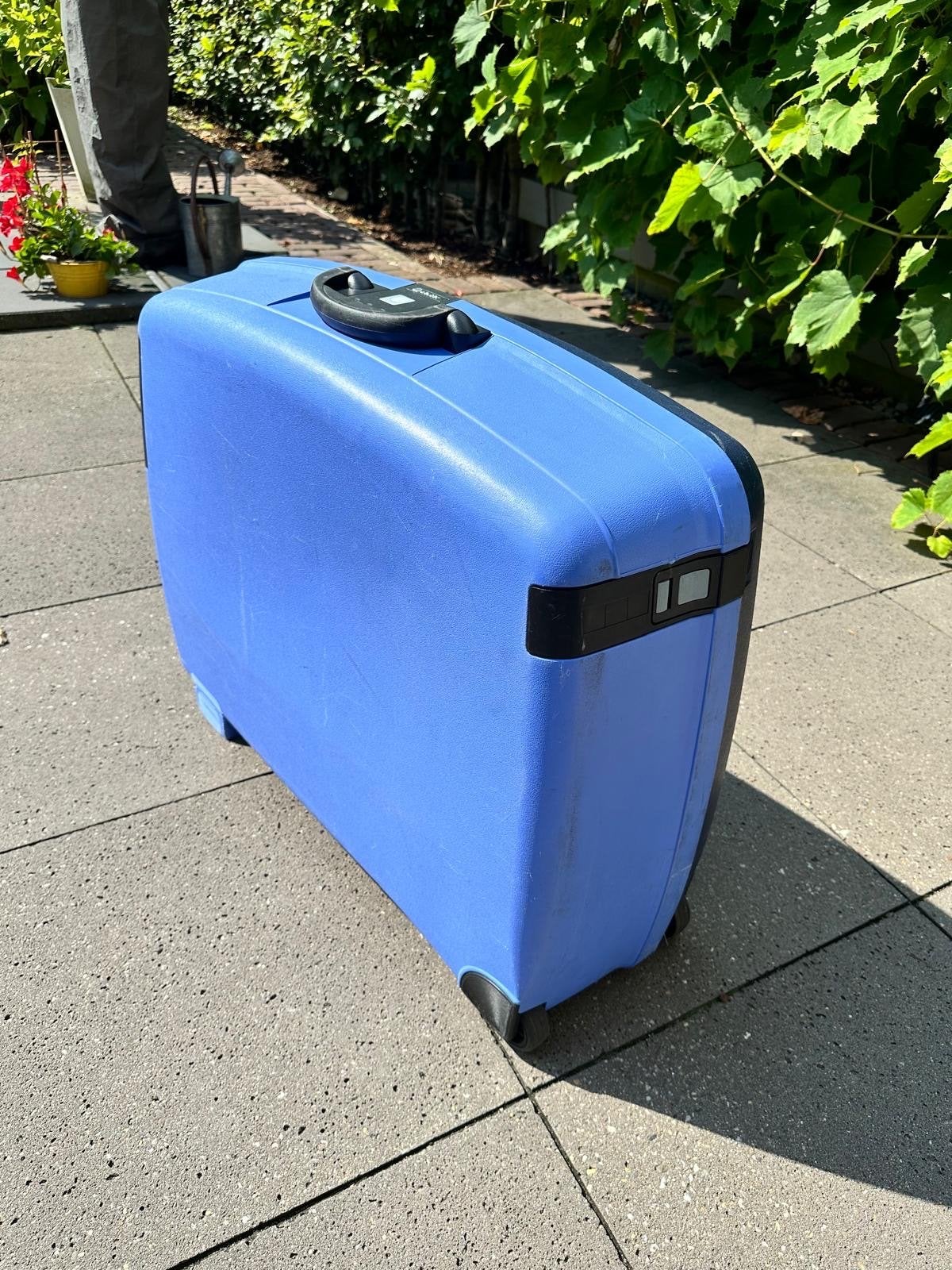 🛄✈️Delsey Koffer - harde Reiskoffer met Wieltjes, Ophalen, 30 cm of meer, Gebruikt, Blauw