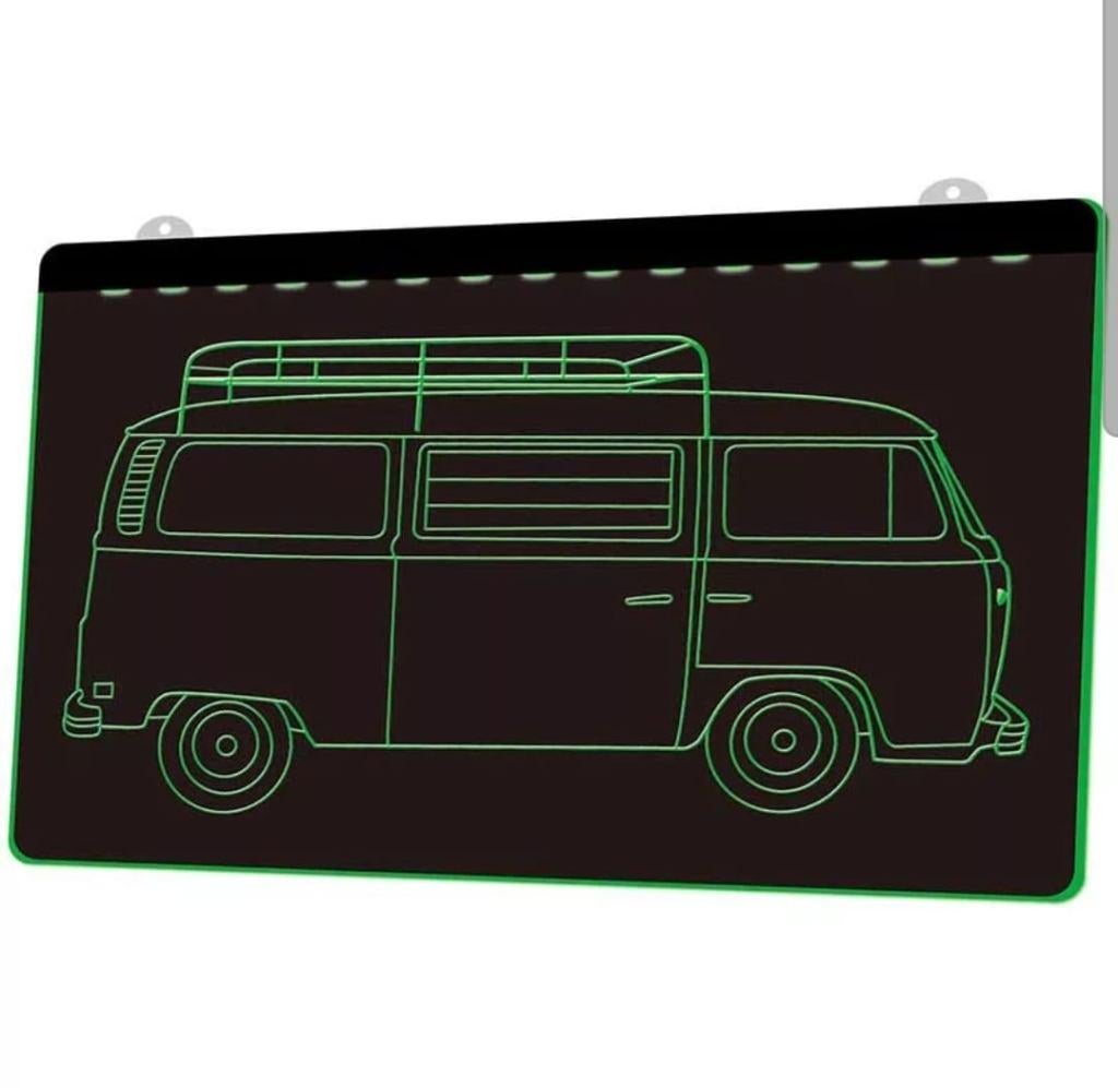 bus t2 neon led lichtbak compleet 3d t2 vw volkswagen bus t2, Huis en Inrichting, Ophalen of Verzenden, Nieuw