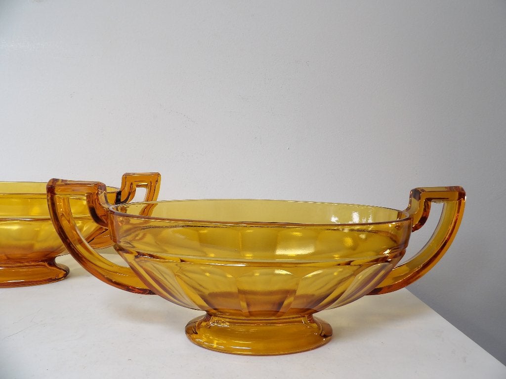 2 Art Deco Coupes/Schalen Val St Lambert Charles Graffart, Antiek en Kunst, Antiek | Glas en Kristal, Ophalen of Verzenden