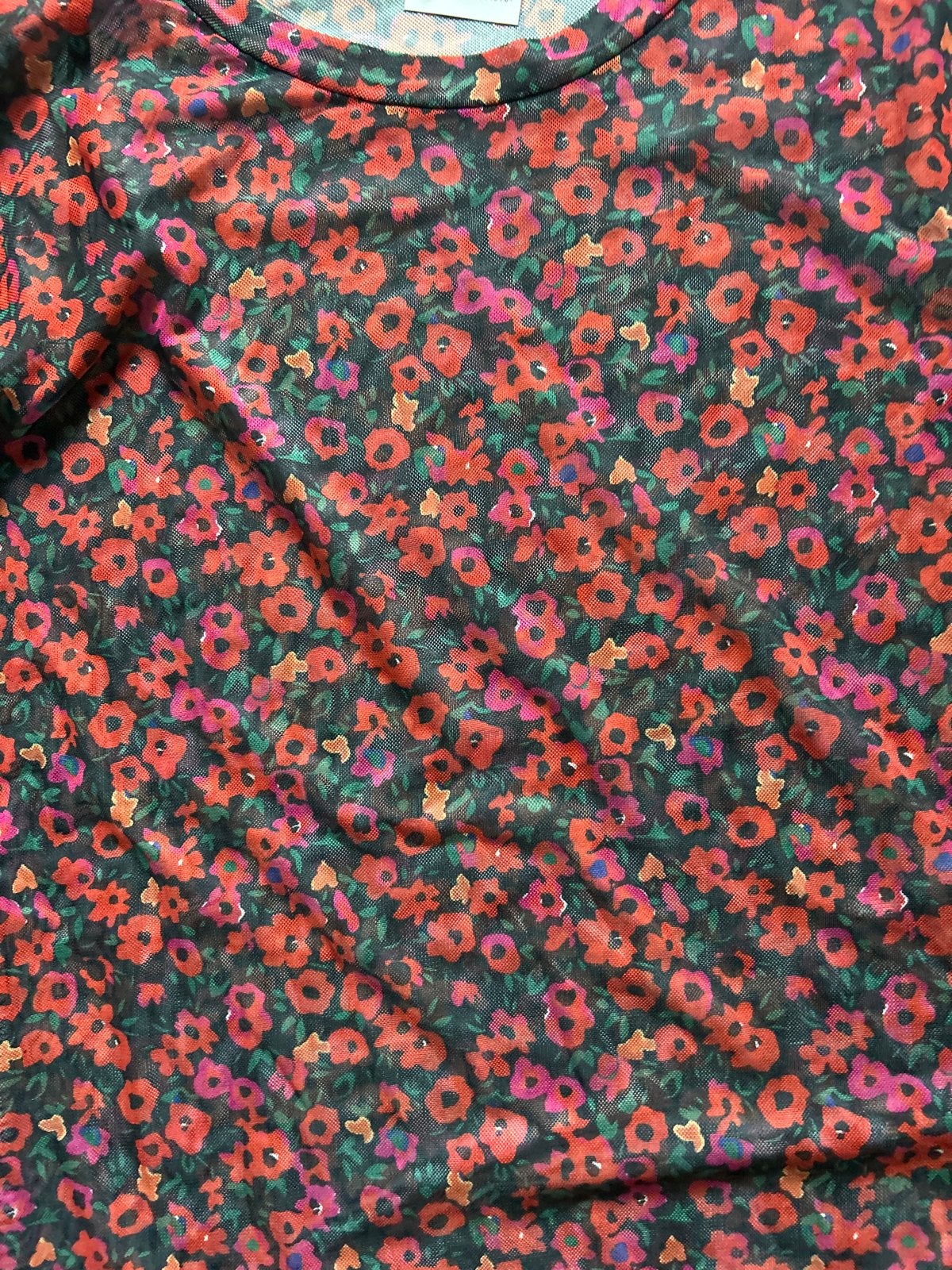 Bloemenprint rok en shirt met lange mouwen en ruches, Kleding | Dames, Meerkleurig, Maat 42/44 (L), Nieuw, Ophalen of Verzenden