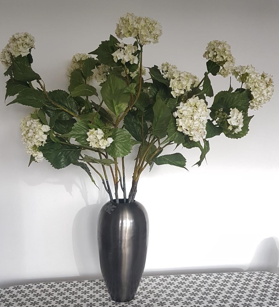 6 mooie lange witte hortensia kunsttakken (91 cm), Ophalen, Zo goed als nieuw, Binnen