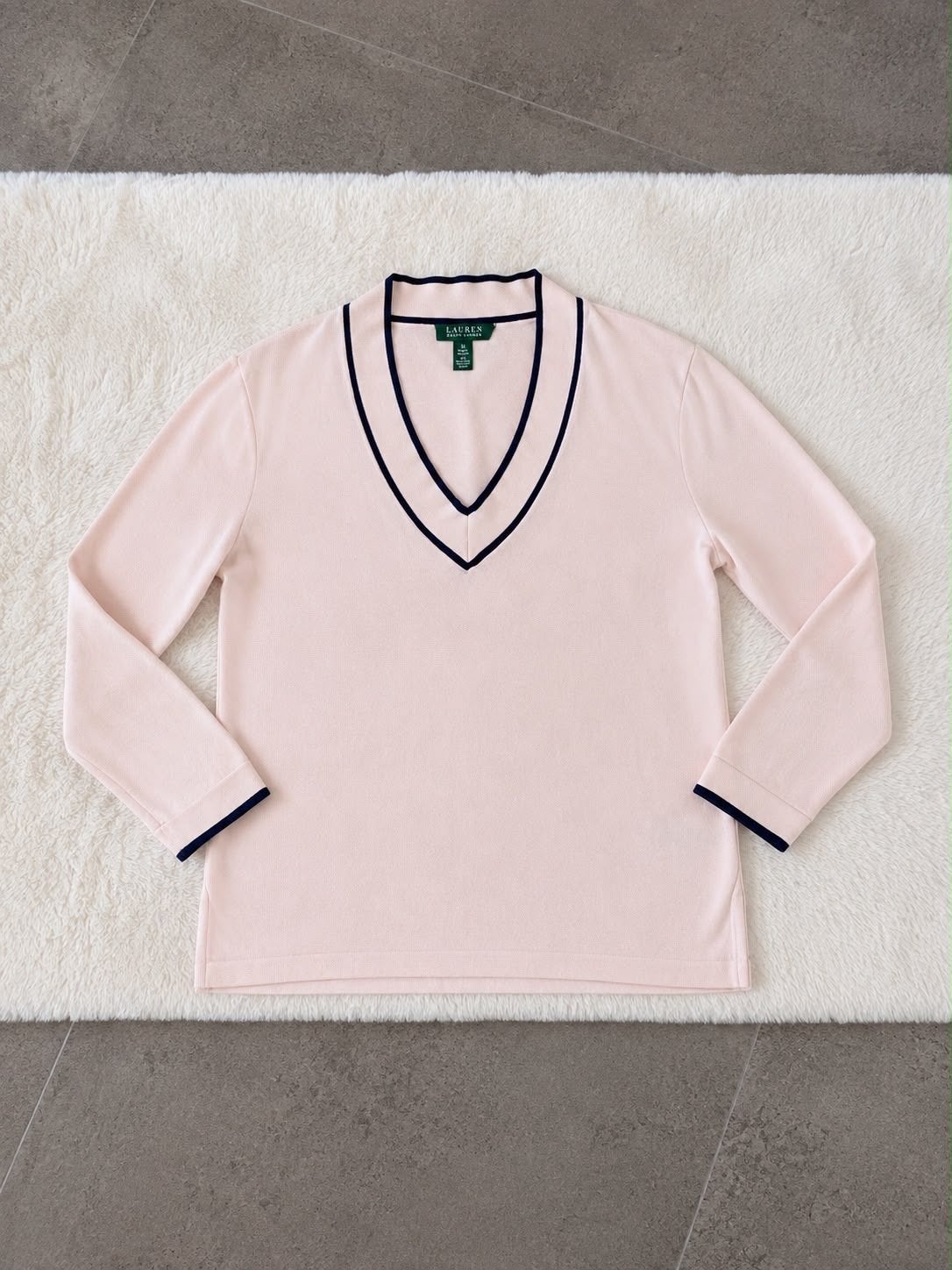 Lauren Ralph Lauren V-hals trui roze, Kleding | Dames, Ophalen of Verzenden, Gedragen, Maat 46/48 (XL) of groter, Roze