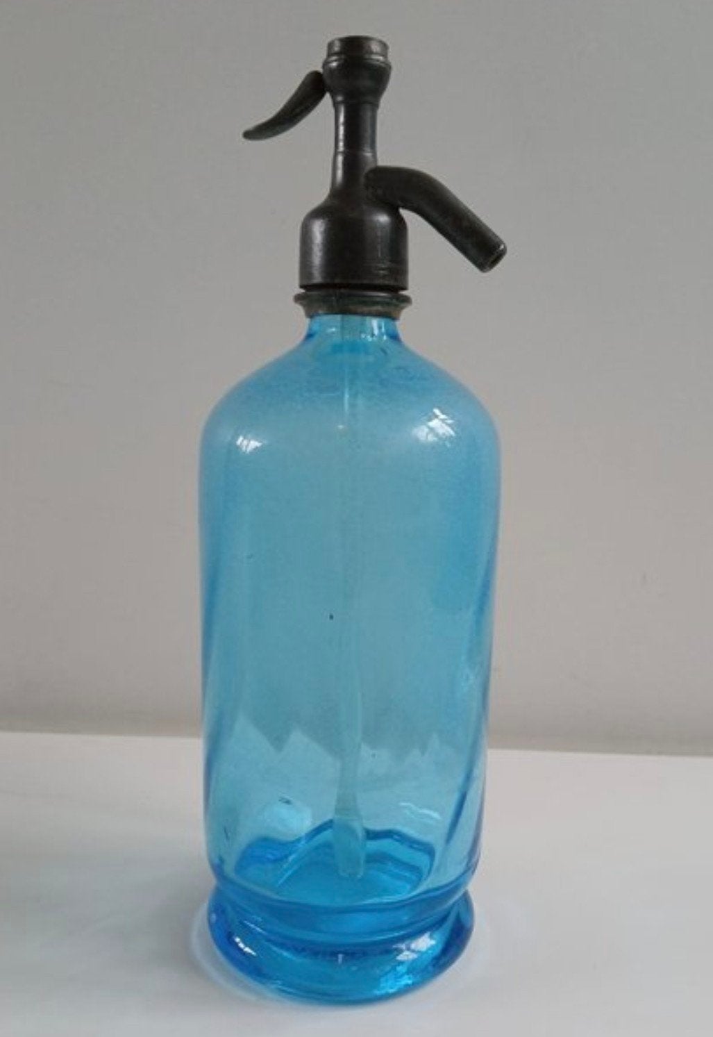 Vintage blauwe sodafles - Sifonfles, Ophalen of Verzenden