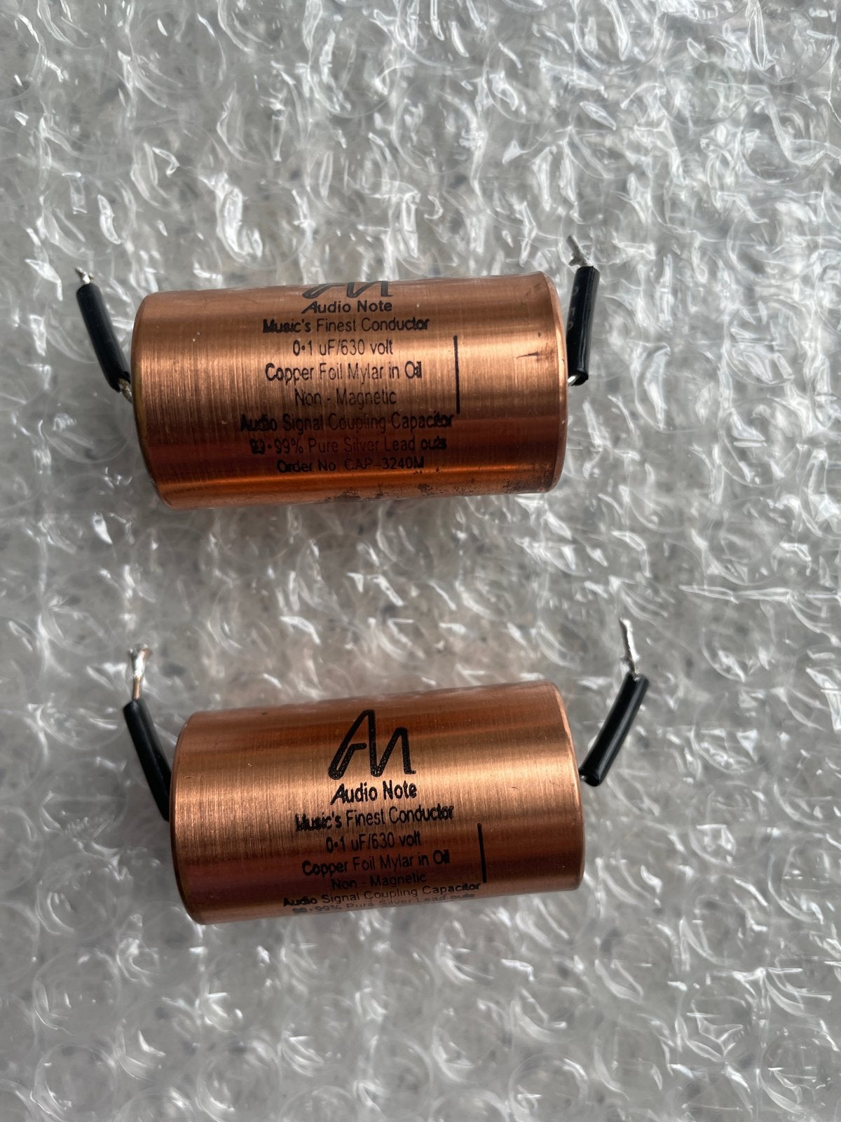 Audio Note Koper Folie Audio Condensatoren 630V 0.1uF, Ophalen of Verzenden, Gebruikt