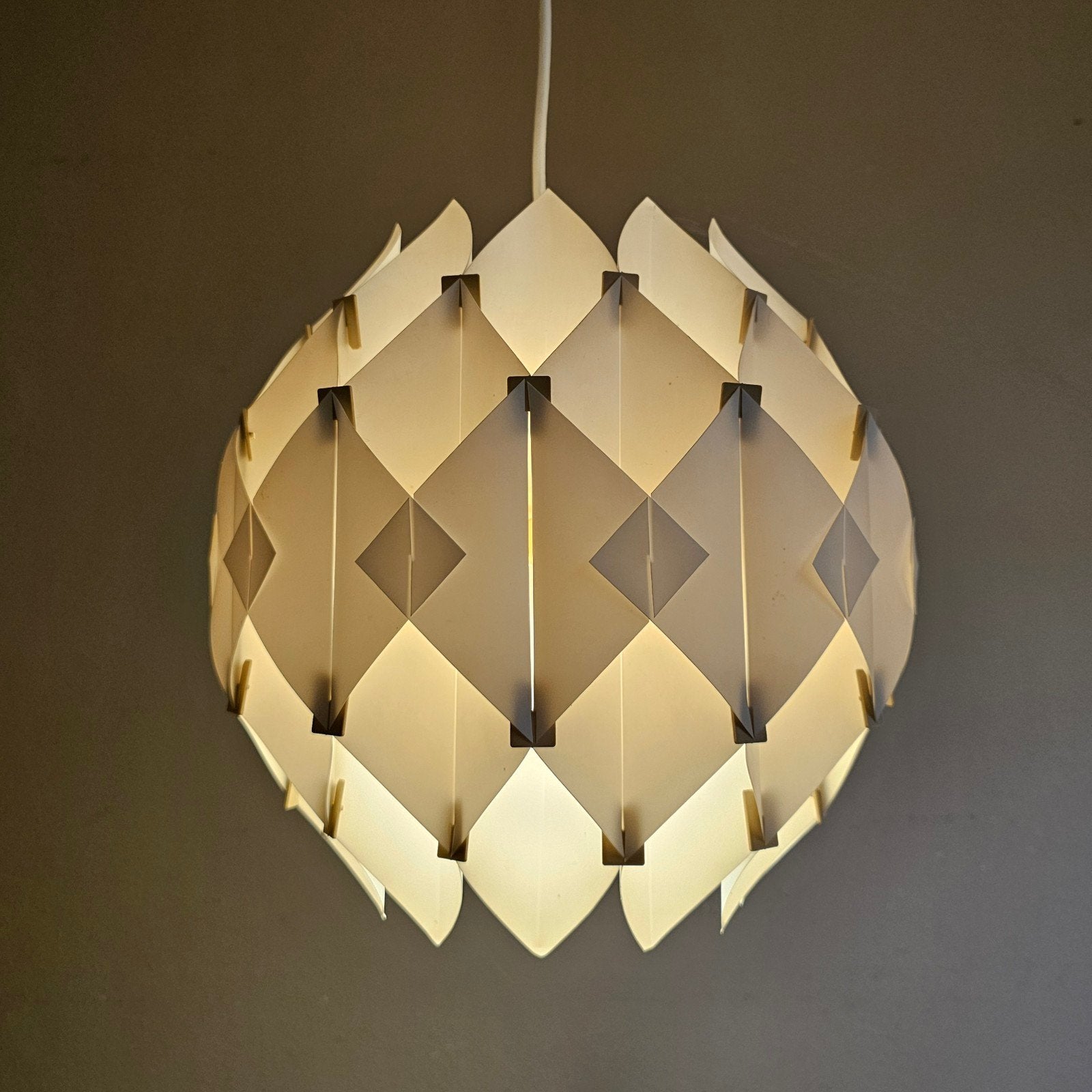 Butterfly Hanglamp van Hoyrup, Vintage Deens design, Kunststof, Gebruikt, Hanglamp, 35 cm