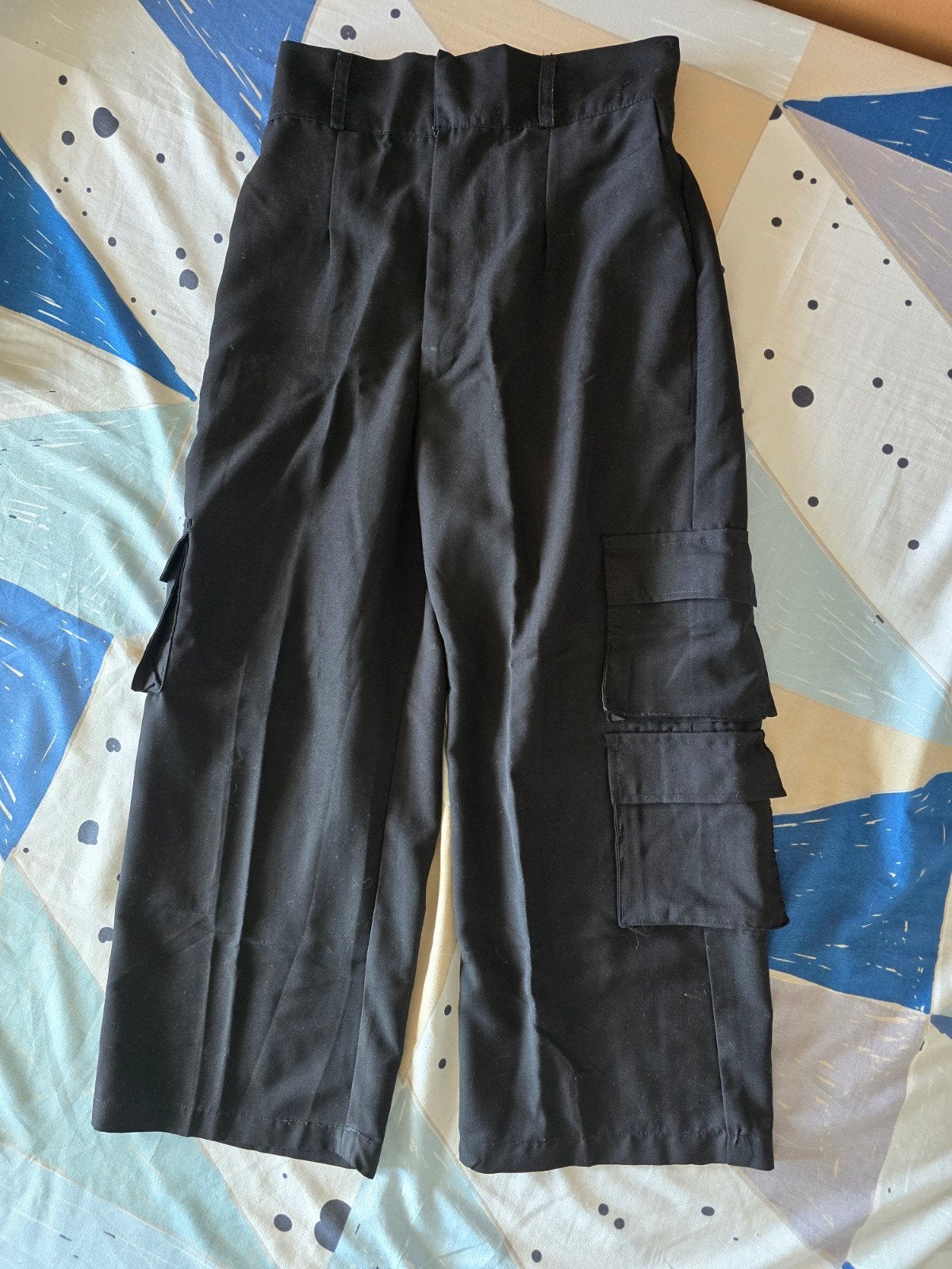 Black Cargo Pants 84cm Petite - Women S-M - Y2K Short Length, Kleding | Heren, Ophalen of Verzenden, Gedragen, Maat 46 (S) of kleiner
