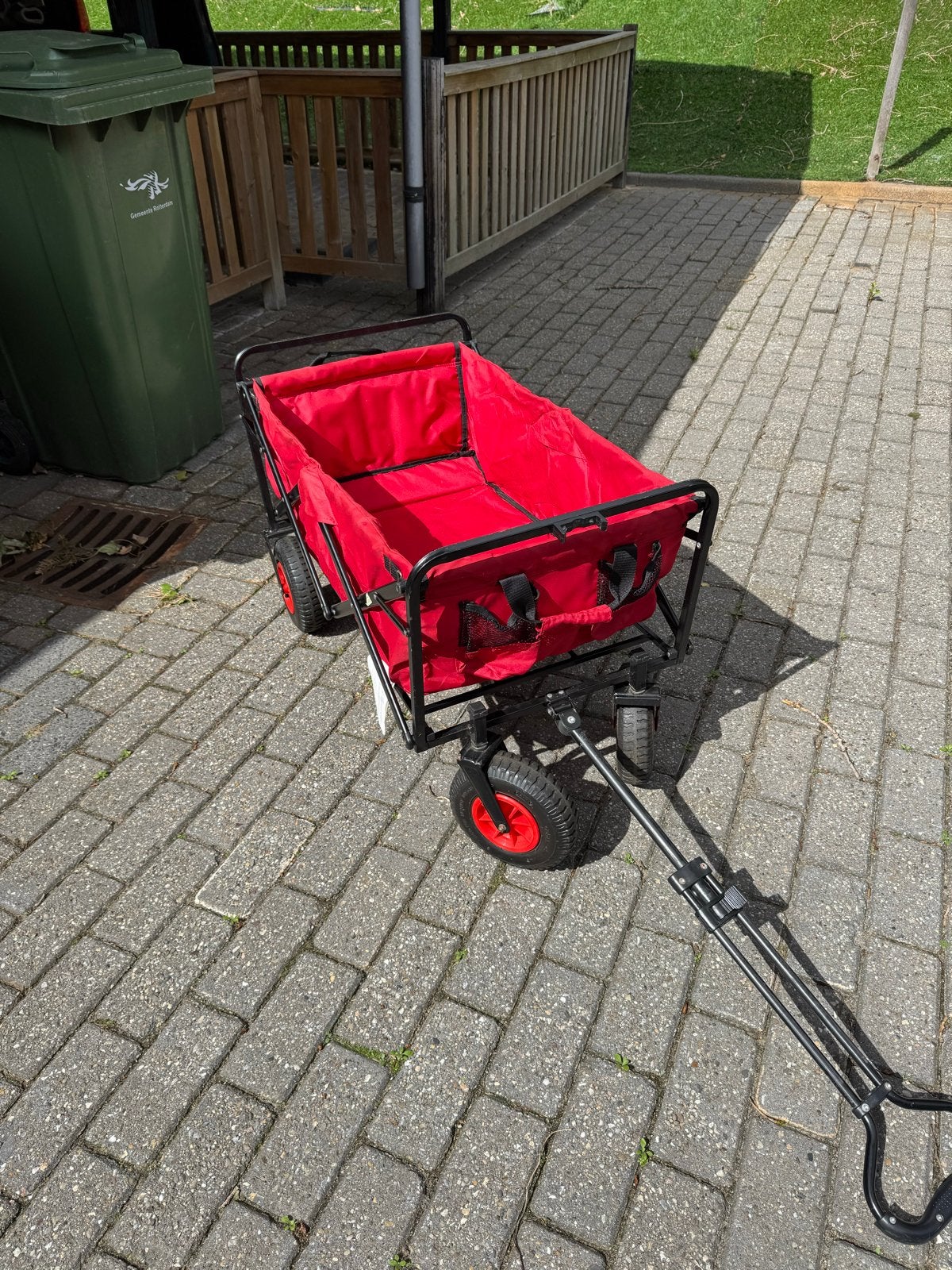 Rode bolderkar te koop - Ideaal voor uitjes!, Caravans en Kamperen, Ophalen of Verzenden, Opvouwbaar, Gebruikt