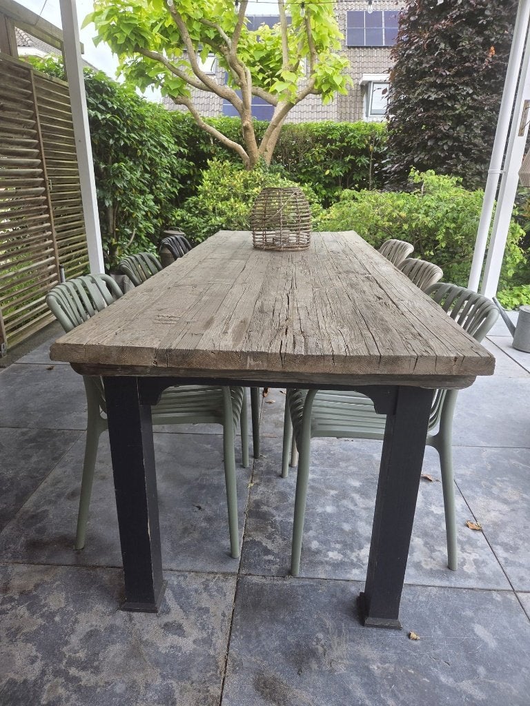 Tuintafel, Tuin en Terras, Ophalen, Gebruikt, Rechthoekig, Hout