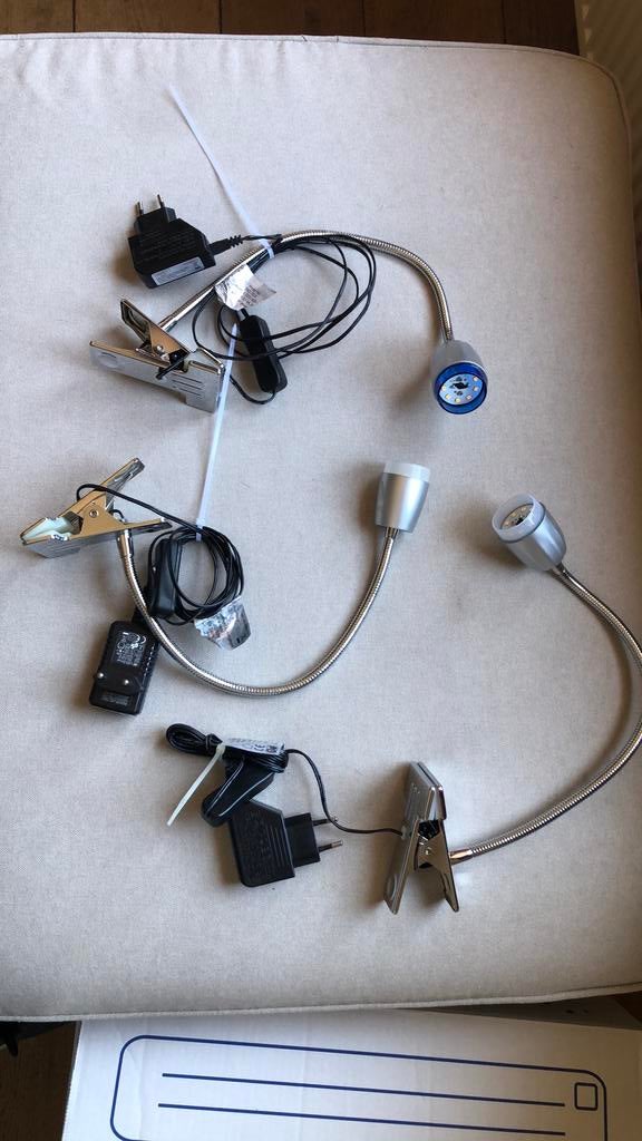 Flexibele LED Leeslampjes met Klem ( 3 stuks, Ophalen of Verzenden, Gebruikt