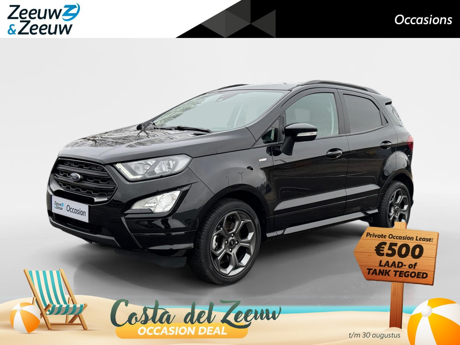 Ford EcoSport 1.0 EcoBoost ST-Line | 17" lichtmetalen velgen, Auto's, Ford, Voorwielaandrijving, 12 maanden, 125 pk, Gebruikt
