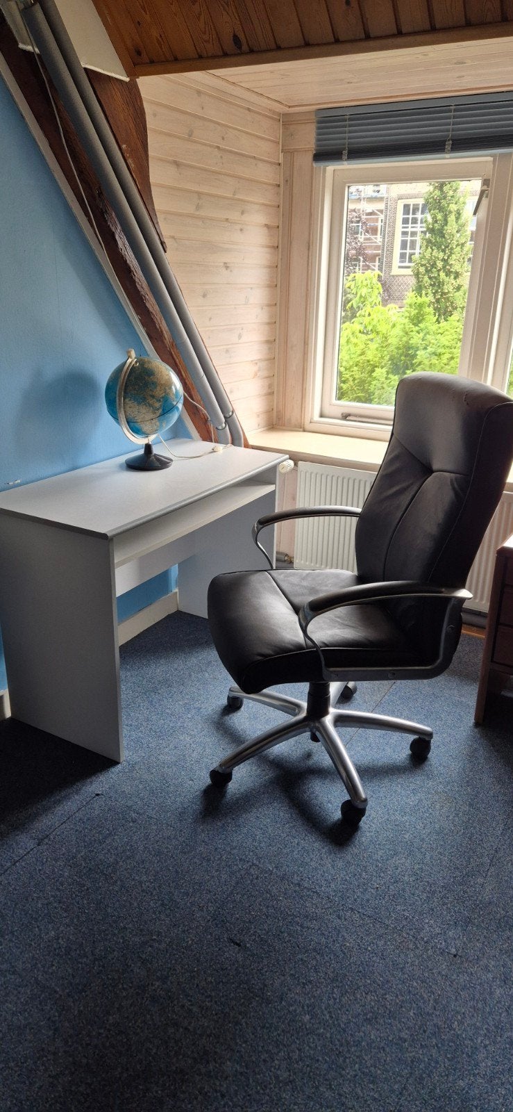 Wit bureau van spaanplaat - 100x50x74 cm, Ophalen