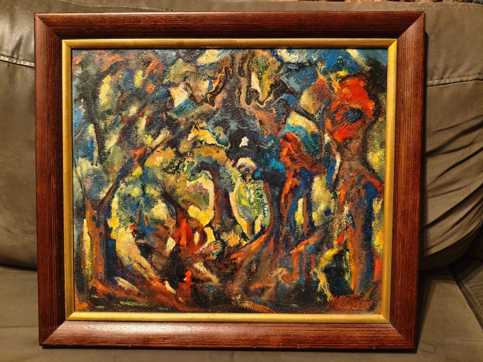 Surrealistisch Abstract Landschap - Hugo Metsers -Gesigneerd, Ophalen of Verzenden