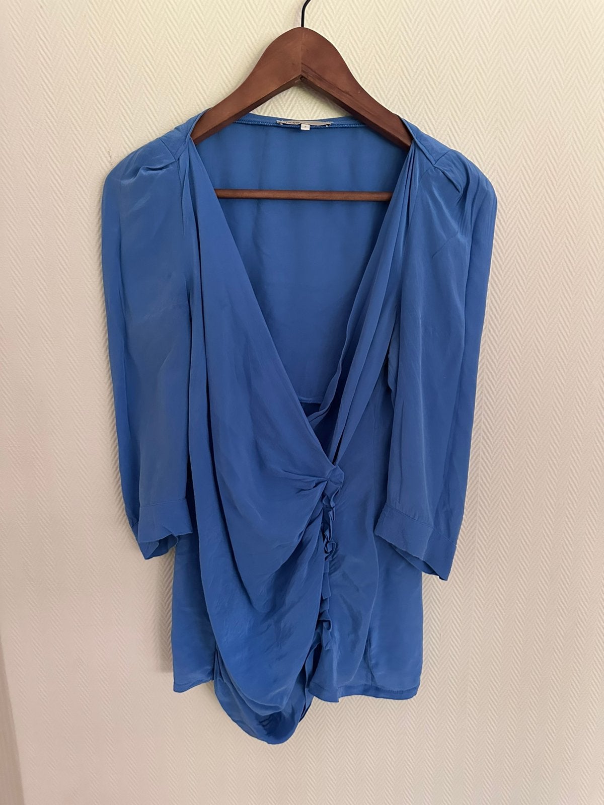 Maje Blauwe Zomerjurk Maat 2, Maat 38/40 (M), Blauw, Ophalen of Verzenden, Zo goed als nieuw